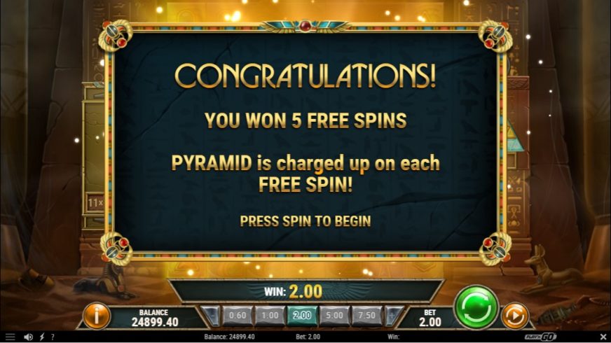 Golden Osiris slot screen 3