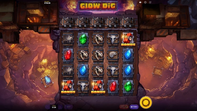 Glow Dig slot screen 2