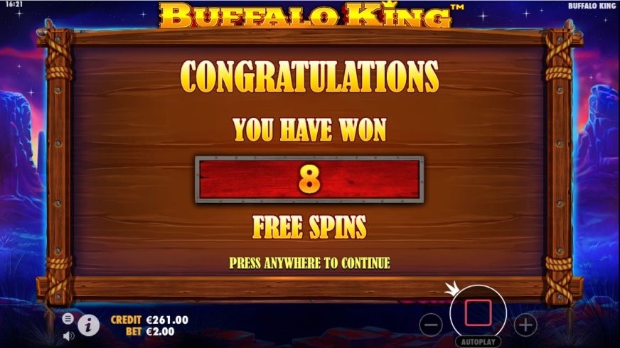 Buffalo King slot screen 5