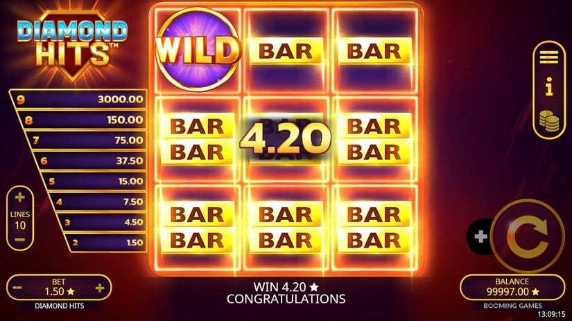 Diamond Hits slot screen 1