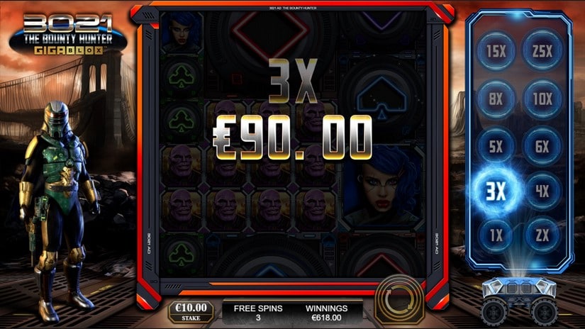 3021 The Bounty Hunter Gigablox slot screen 8