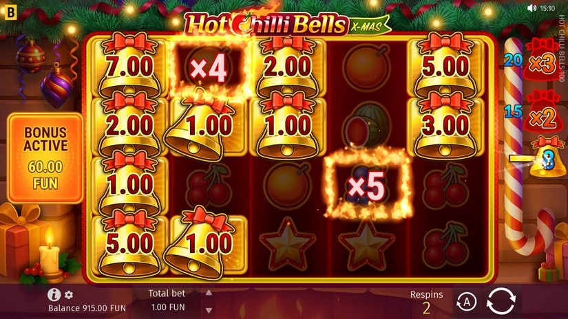 Hot Chilli Bells 100 Xmas slot screen 5