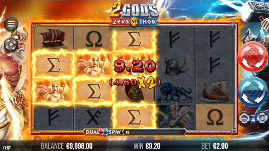 2 Gods Zeus vs Thor slot screen 2