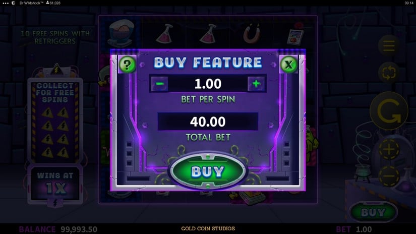 Dr Wildshock: Mad Loot Lab slot screen 3