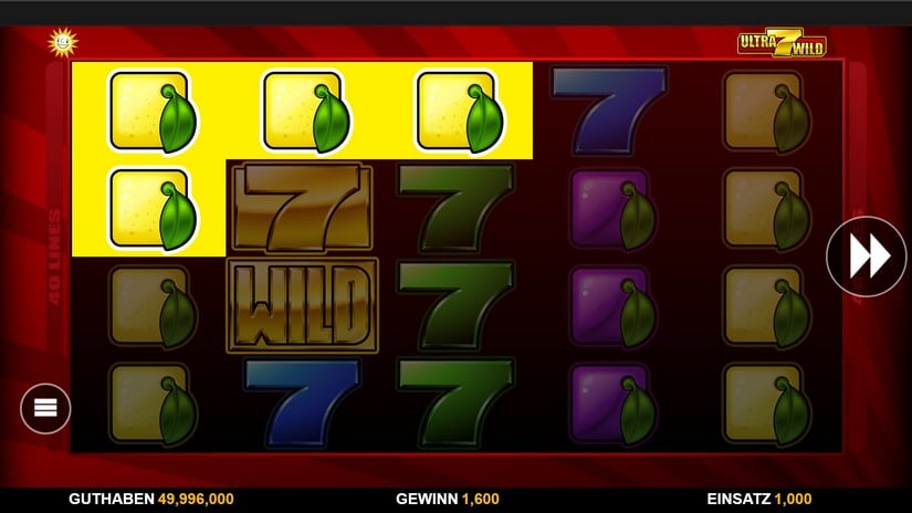 Ultra 7s Wild slot screen 2