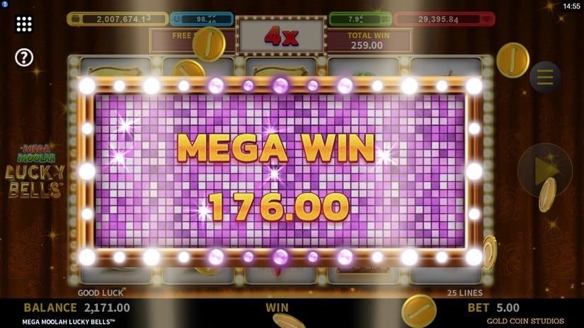 Mega Moolah Lucky Bells slot screen 5