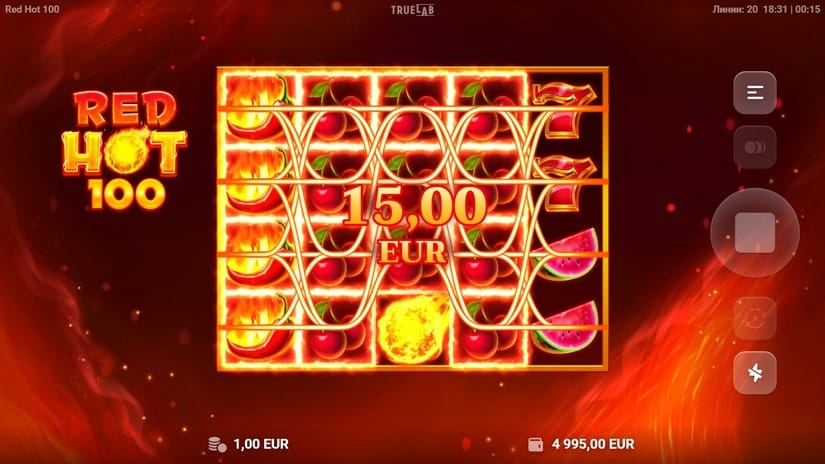 Red Hot 100 slot screen 2