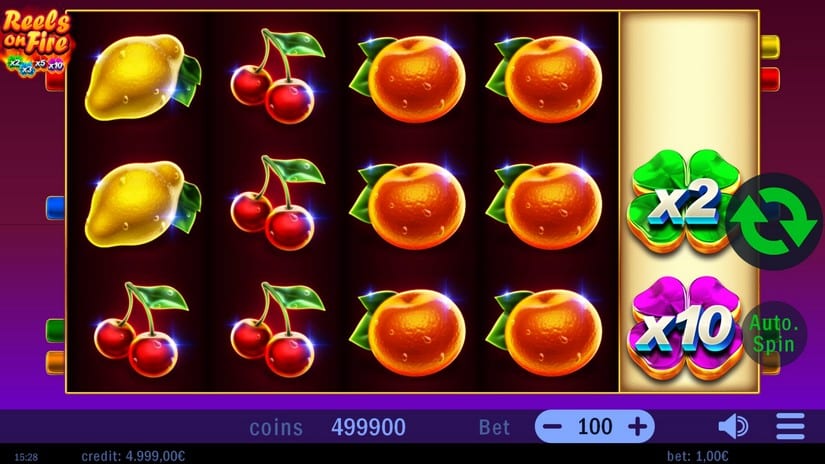 Reels on Fire slot screen 1