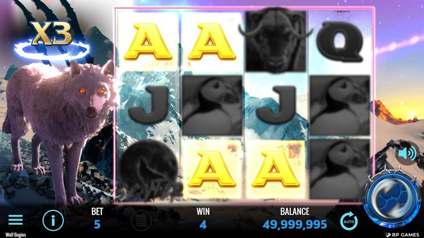 Wolf Begins slot screen 3
