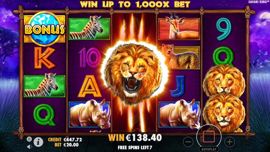 Safari King slot screen 6