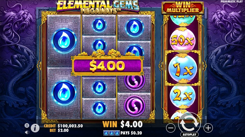 Elemental Gems Megaways slot screen 3