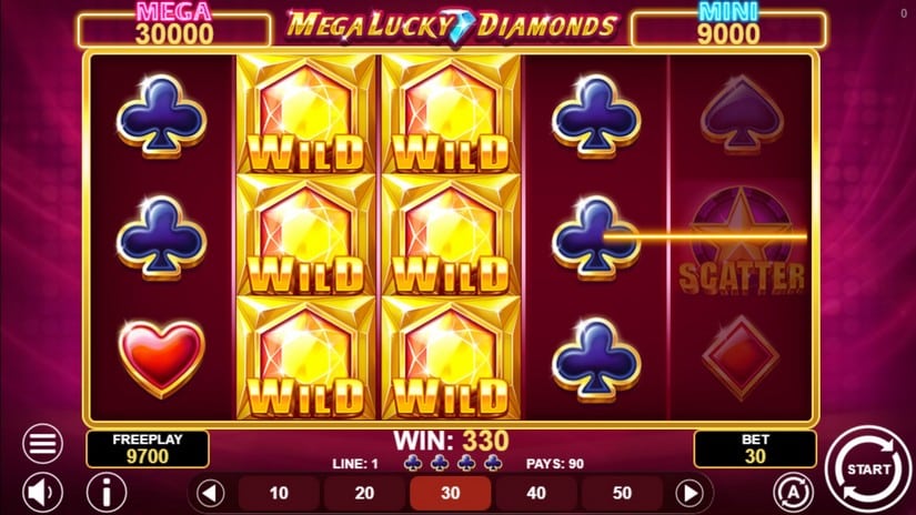 Mega Lucky Diamonds slot screen 4