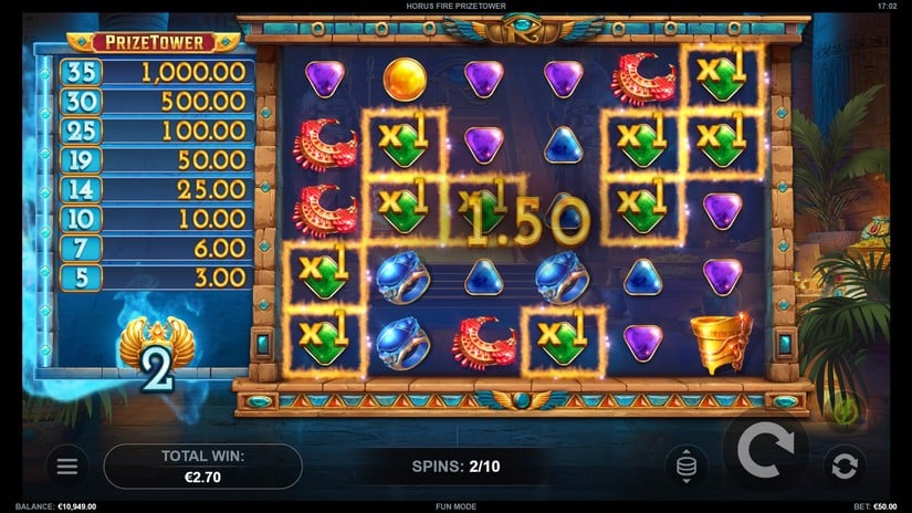 Horus Fire PrizeTower slot screen 3