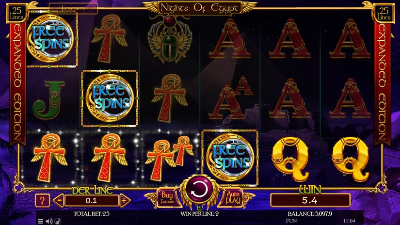 Nights of Egypt Expanded Edition slot screen 3