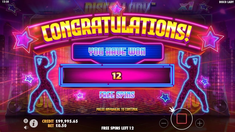 Disco Lady slot screen 6
