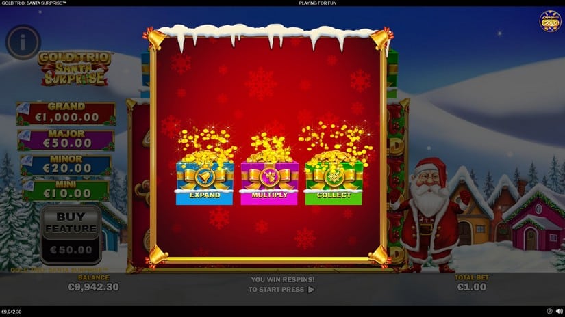 Gold Trio Santa Surprise slot screen 2