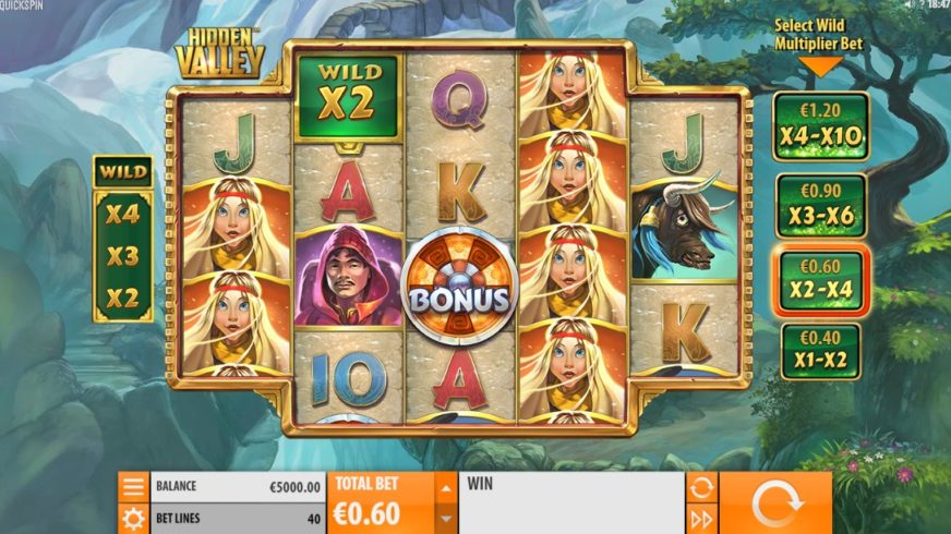 Hidden Valley slot screen 1