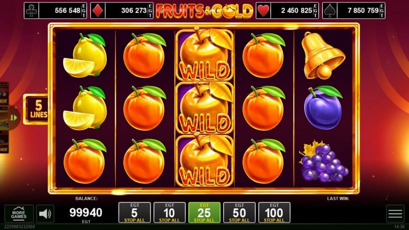Fruits & Gold slot screen 2