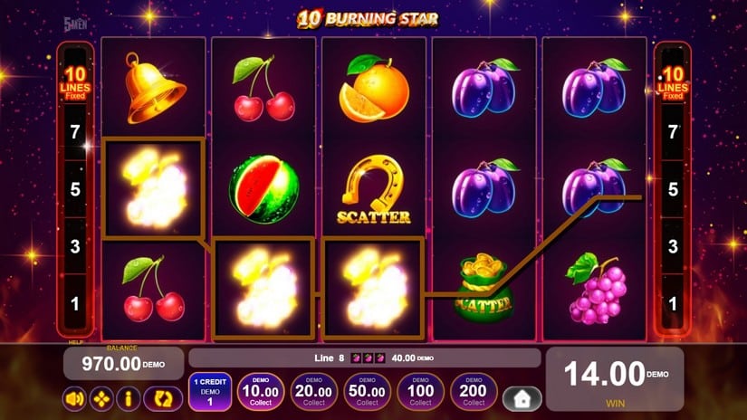 10 Burning Star slot screen 2