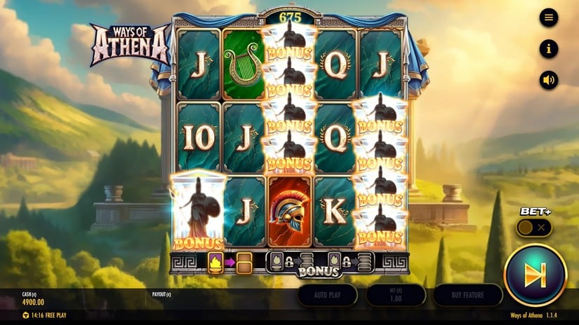 Ways of Athena slot screen 1