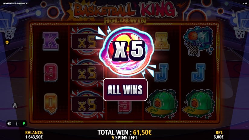 Basketball King Hold and Win slot screen 5