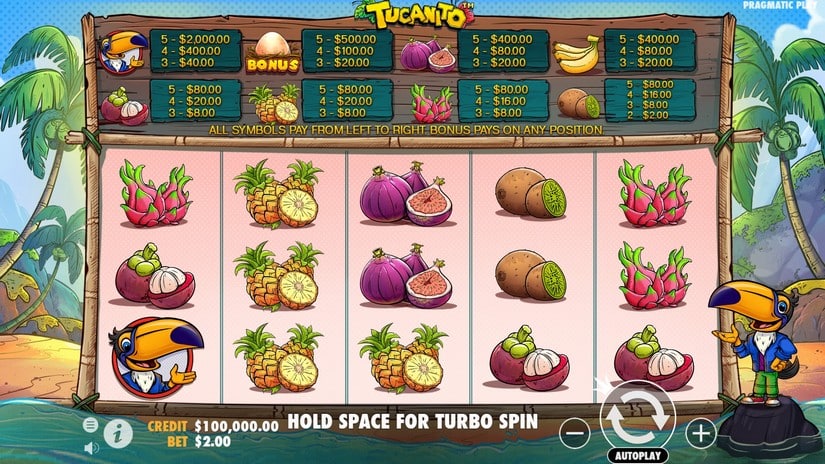 Tucanito slot screen 1