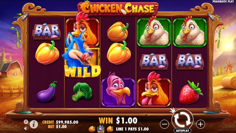 Chicken Chase slot screen 2