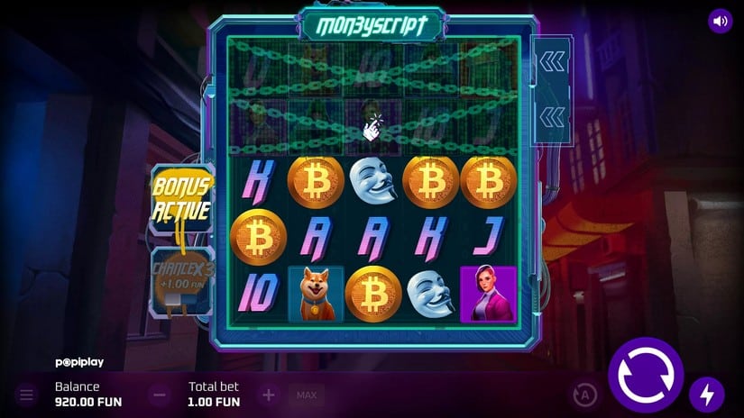 MoneyScript slot screen 2