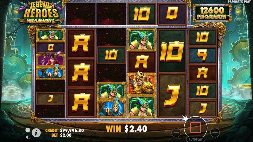 Legend of Heroes Megaways slot screen 2