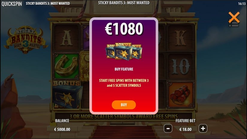 Sticky Bandits 3 Most Wanted slot screen 3