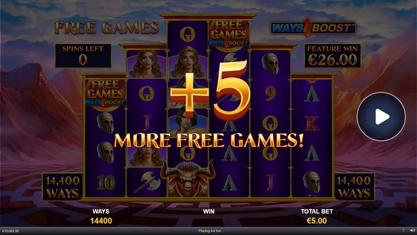 Age Of The Gods Maze Keeper slot screen 7