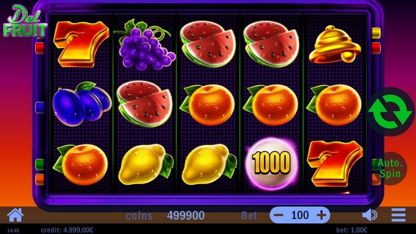 Del Fruit slot screen 1