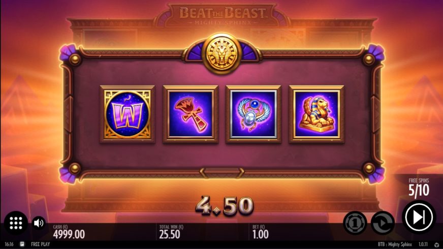 Beat the Beast: Mighty Sphinx slot screen 3
