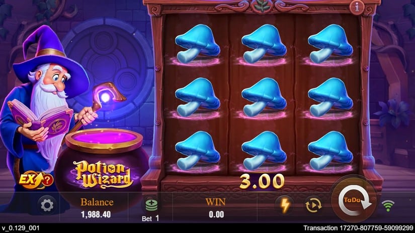 Potion Wizard slot screen 5