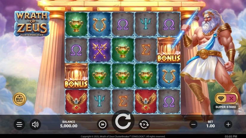 Wrath of Zeus ClusterBreaker slot screen 1
