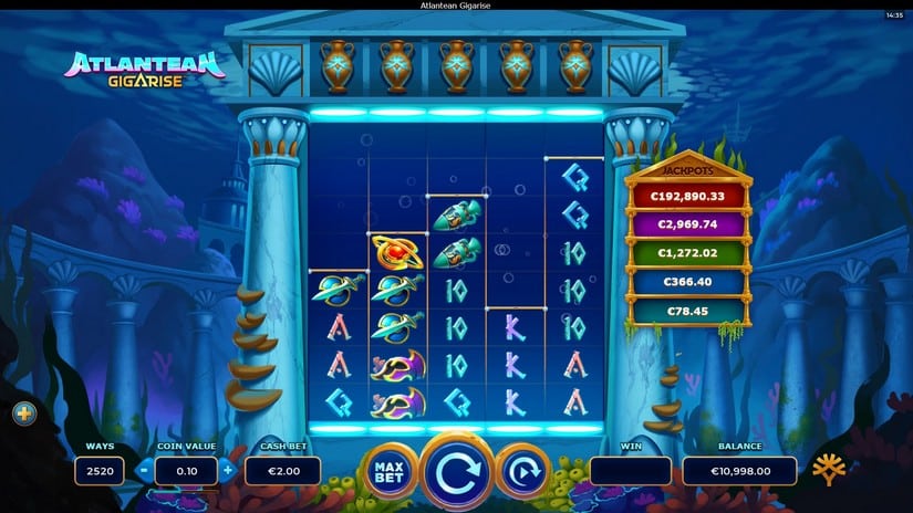Atlantean Gigarise slot screen 1