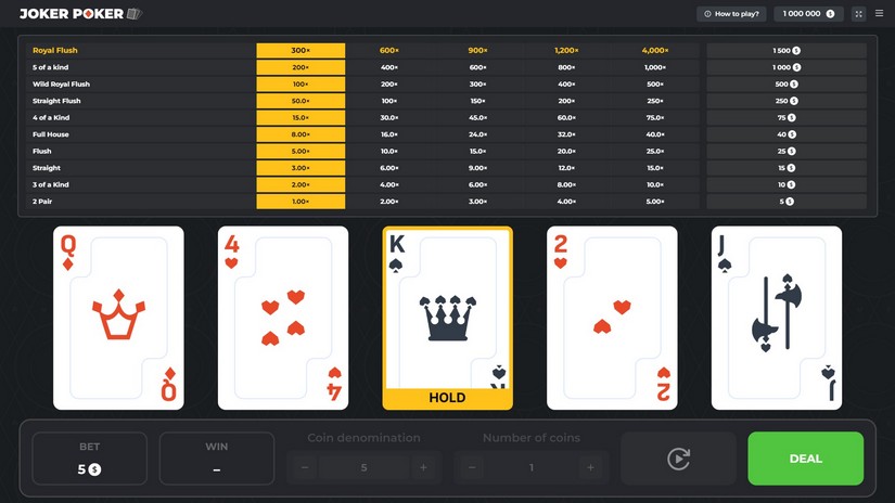 Joker Poker slot screen 1