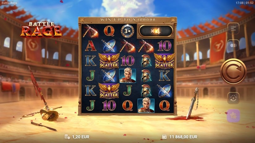 Battle Rage slot screen 2