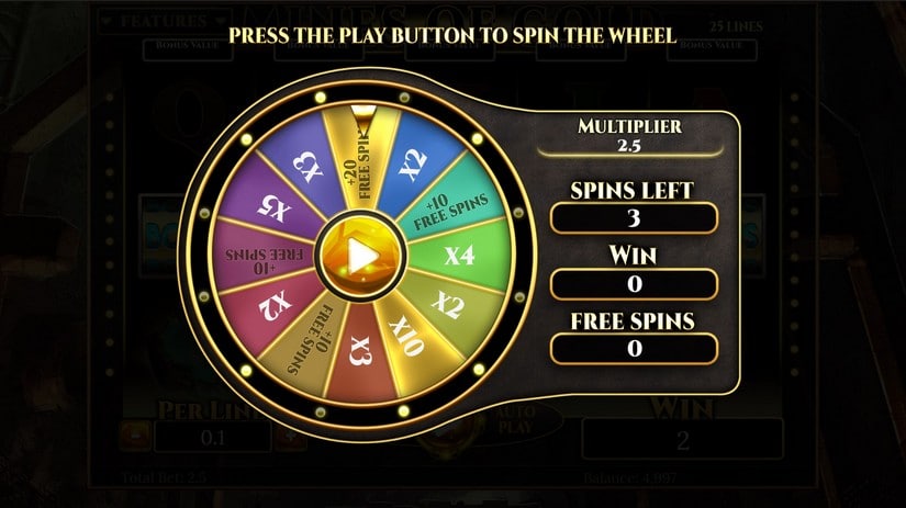 Mines of Gold slot screen 2