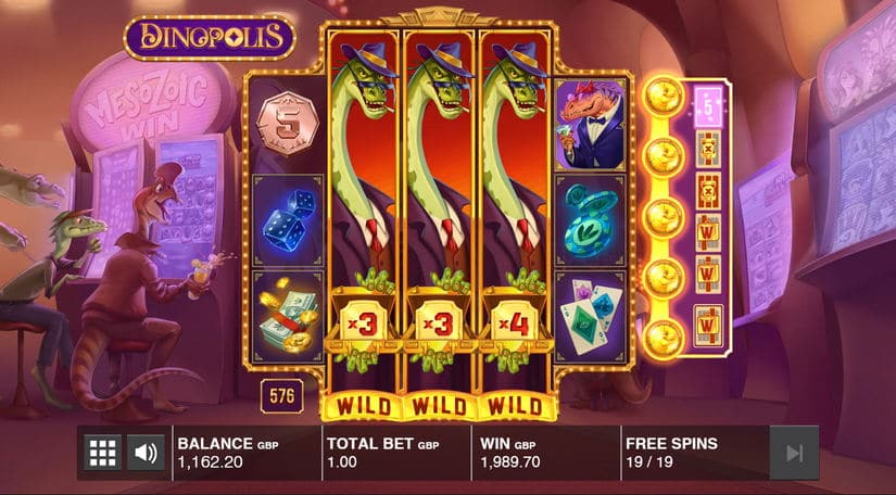 Dinopolis slot screen 2