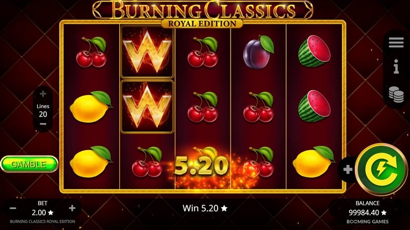 Burning Classics Royal Edition slot screen 2