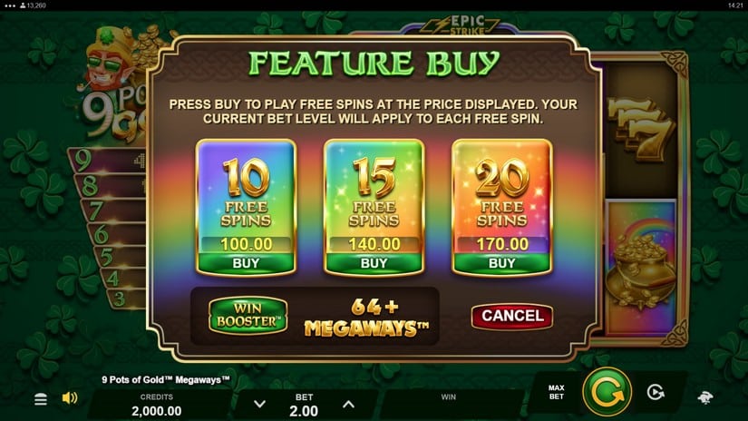 9 Pots of Gold Megaways slot screen 2
