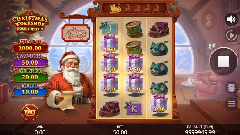 Christmas Workshop: Hold the Spin slot screen 1