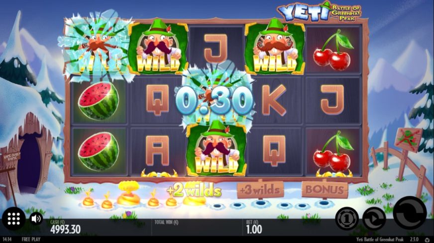 Yeti Battle of Greenhat Peak slot screen 3