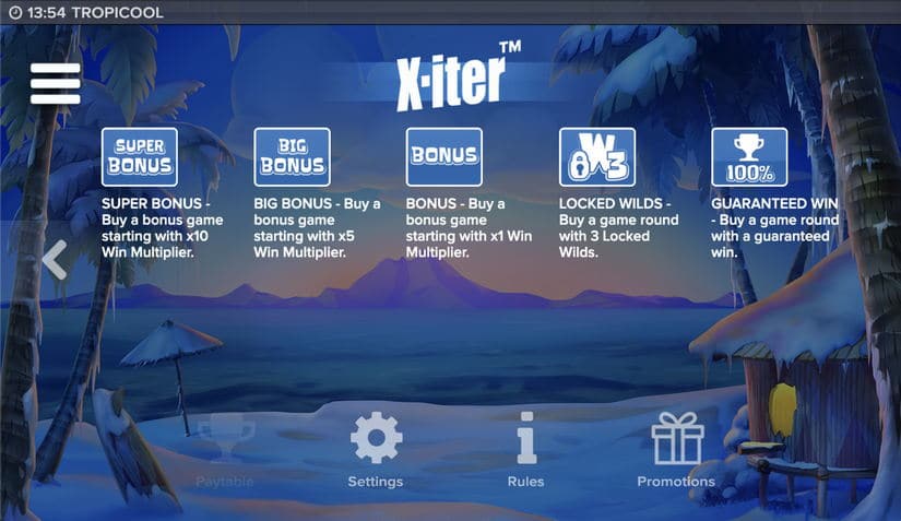Tropicool slot screen 13