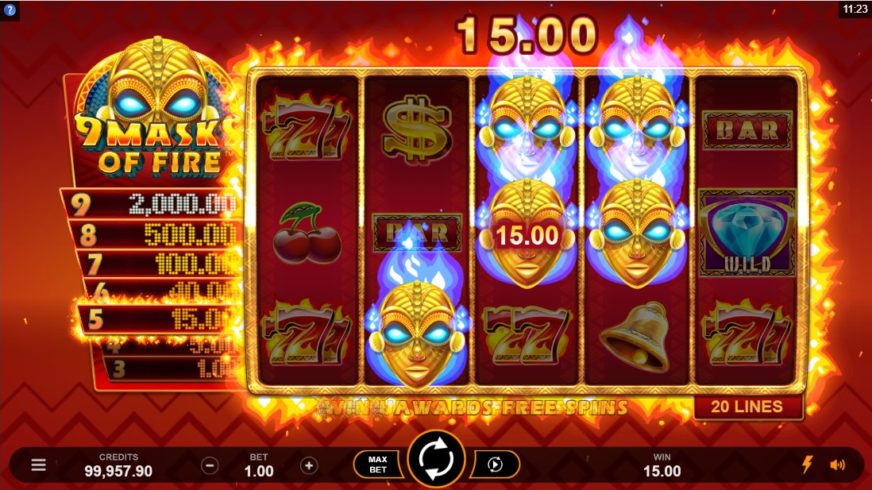 9 Masks of Fire slot screen 3