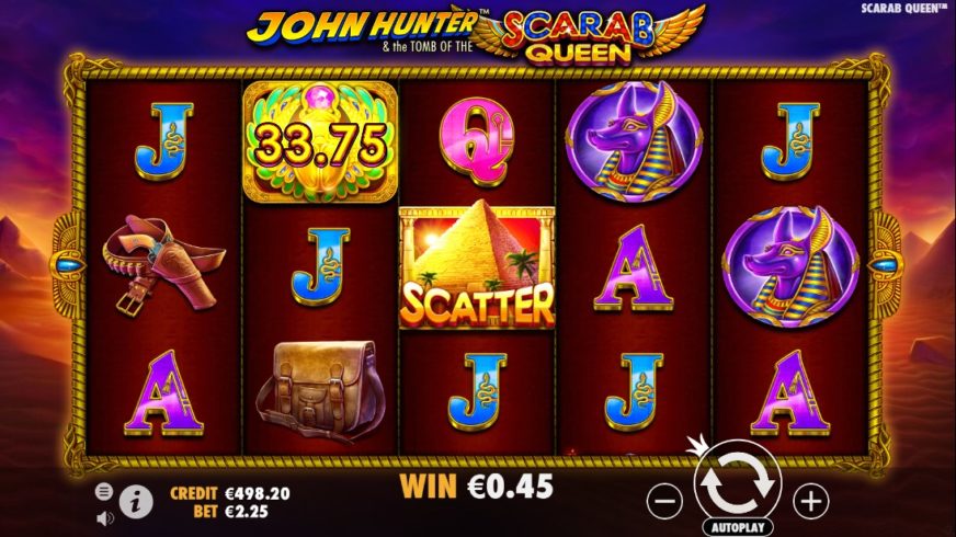 John Hunter and the Tomb of the Scarab Queen slot screen 1