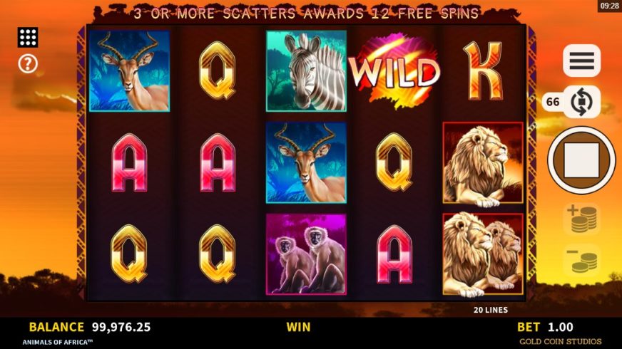 Animals of Africa slot screen 1