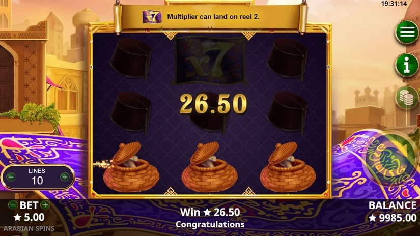 Arabian Spins slot screen 1