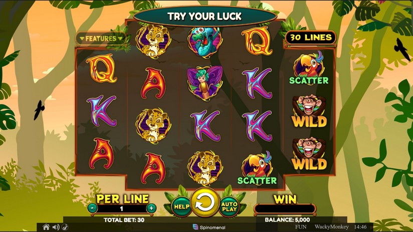 Wacky Monkey slot screen 1